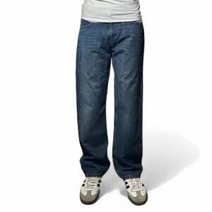 Mens Levi’s 569 Faded Dark Wash Straight Leg Jeans